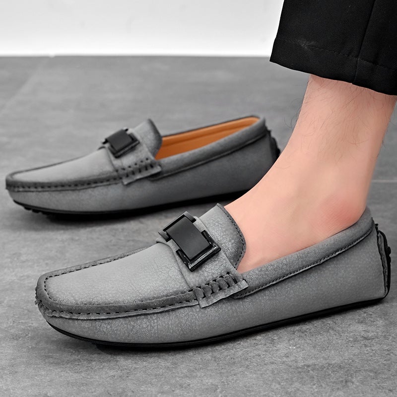Best-Selling Large Size Men'S Beanie Shoes British Business Casual Leather Shoes Slip-On Slip-On Shoes For Men - Image 5
